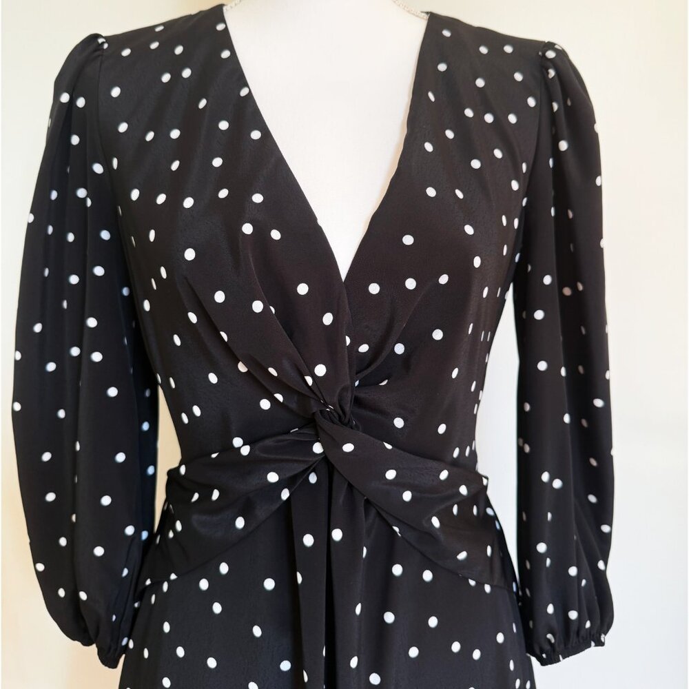 River Island Black Polka Dot Dress – Silky & Flattering Fit - Picture 3 of 10